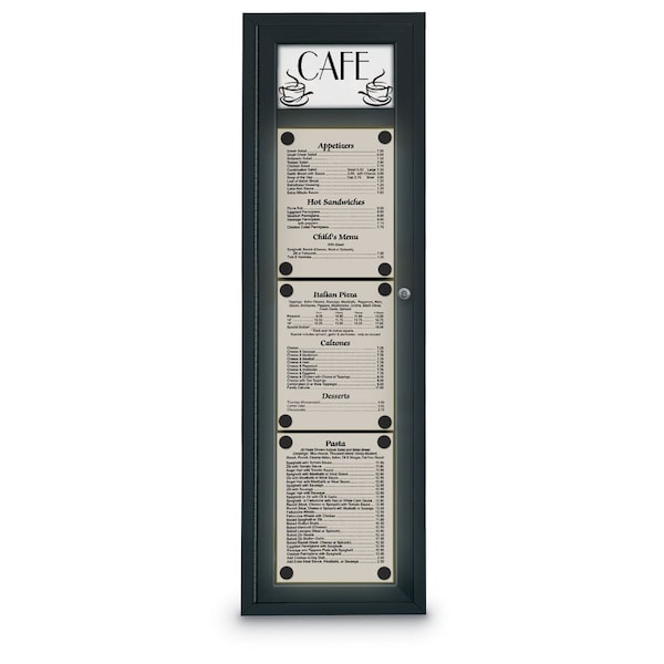 Sliding Door Indoor Enclosed Corkboard, 7